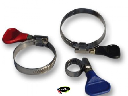 1. Slangklem RVS met vleugelmoer - 8-12mm Blauw
