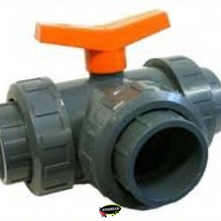 Druk PVC - 3 Weg Kogelkraan met T-boring