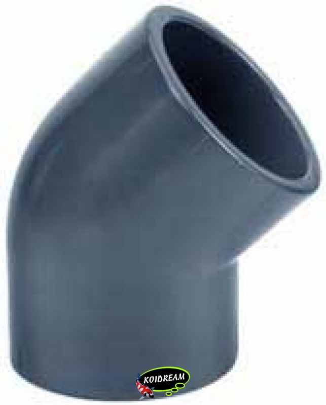 PVC Druk knie 45 - 16 mm