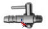 1-weg kraan RVS 4/6 mm