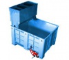 Blauwe bak met opzetfilter