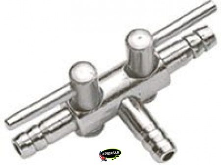 2-weg kraan 4/6mm rvs